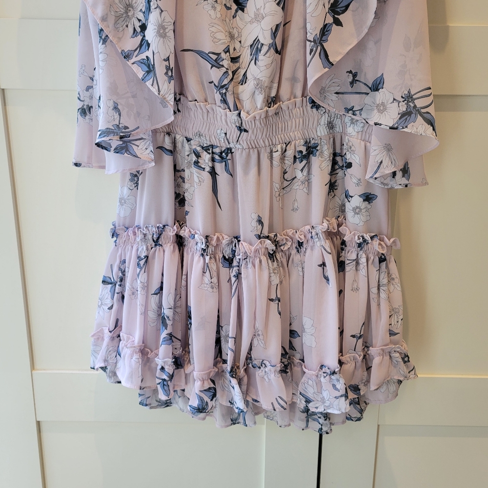 Misa Los Angeles Lulla Floral Print Midi Flutter Sleeves Dress - Picture 7 of 12